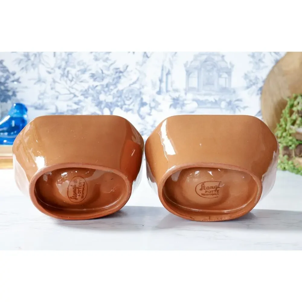 VTG Stangl Pottery Lemon Fruit Jello Pudding Molds Set 2 Cottage Farmhouse Bowl